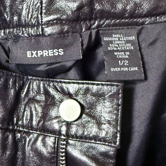 Express Genuine Leather Pants Size 1/2 - Picture 9 of 9